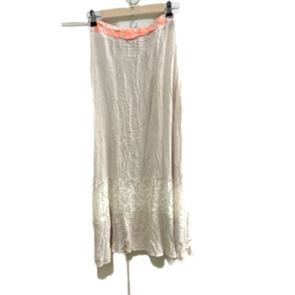 Flying Tomato gauze embroidered lace crochet maxi long skirt medium